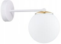 Wandlampe blendarm Glas Weiß Gold E27 T:20 cm Modern