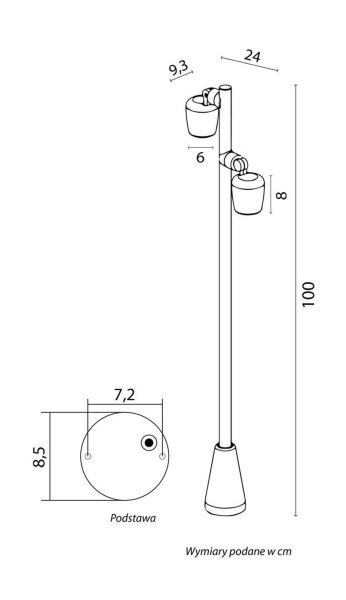 Wegeleuchte Aluminium Schwarz 100 cm GU10 IP65 flexibel