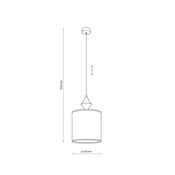 Pendelleuchte Stoff Metall Sandfarben Grau E27 Ø25 cm