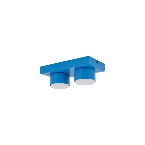 Deckenleuchte blendarm 2-flammig Metall Blau GX53 23 cm