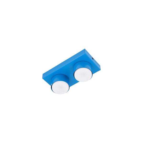 Deckenleuchte blendarm 2-flammig Metall Blau GX53 23 cm