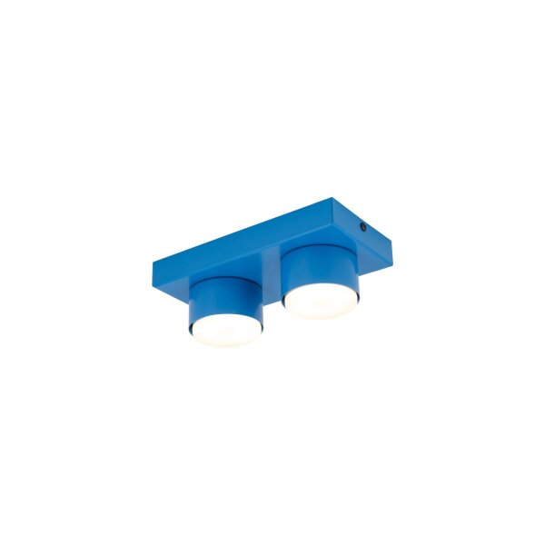Deckenleuchte blendarm 2-flammig Metall Blau GX53 23 cm