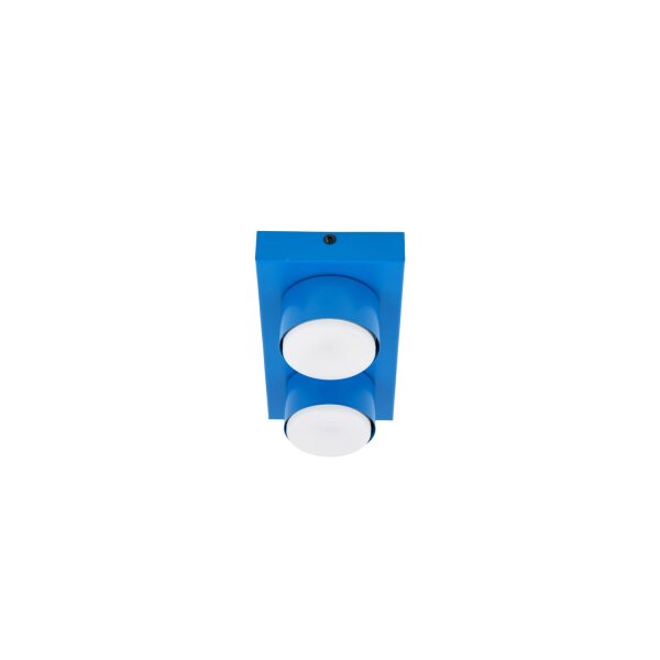 Deckenleuchte blendarm 2-flammig Metall Blau GX53 23 cm