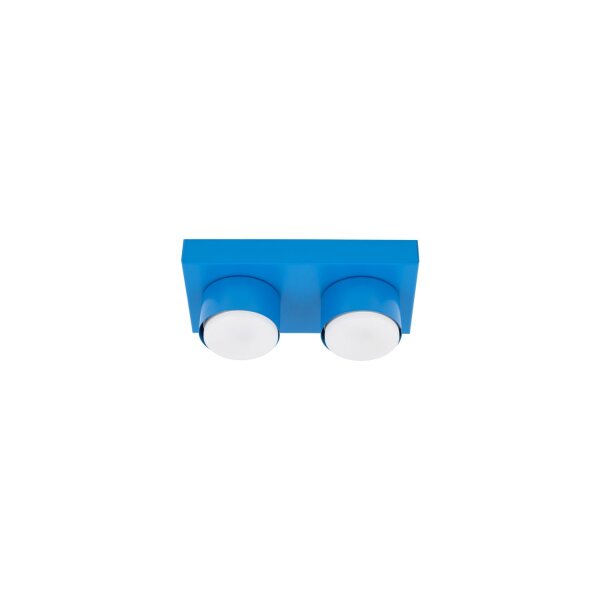 Deckenleuchte blendarm 2-flammig Metall Blau GX53 23 cm