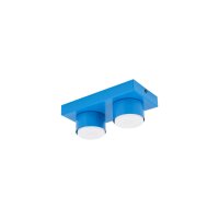 Deckenleuchte blendarm 2-flammig Metall Blau GX53 23 cm