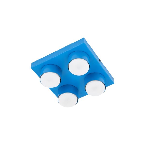 Deckenleuchte blendarm 4-flammig Blau GX53 B:23,5 cm
