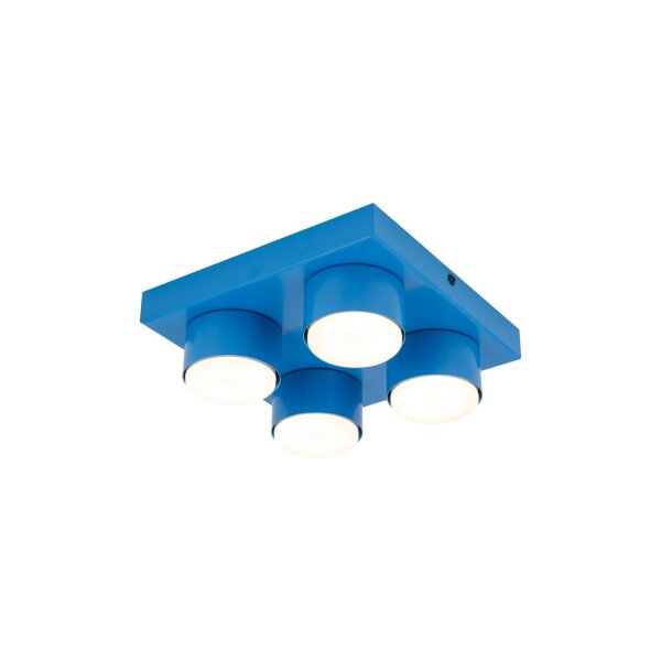Deckenleuchte blendarm 4-flammig Blau GX53 B:23,5 cm