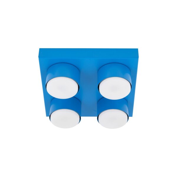 Deckenleuchte blendarm 4-flammig Blau GX53 B:23,5 cm