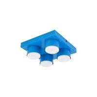 Deckenleuchte blendarm 4-flammig Blau GX53 B:23,5 cm
