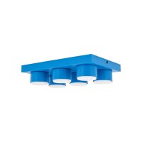 Deckenleuchte 6-flammig Metall Blau GX53 L:35 cm modern