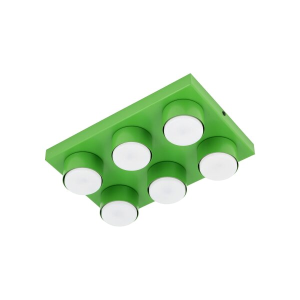 Deckenleuchte 6-flammig Grün GX53 L:35 cm dekorativ