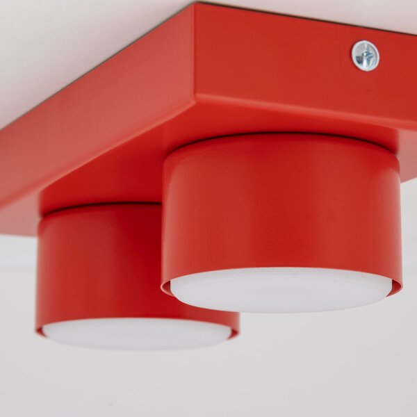Deckenleuchte blendarm 2-flammig Rot GX53 L:23 cm