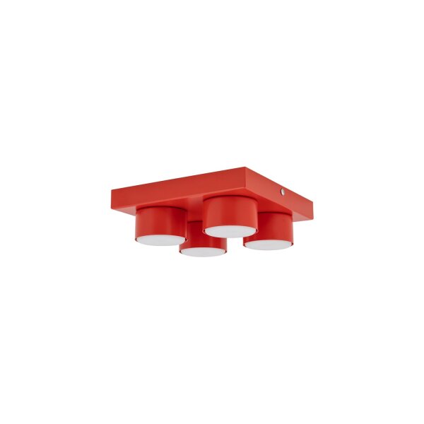 Deckenleuchte 4-flammig Metall Rot GX53 B:23,5 cm