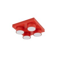 Deckenleuchte 4-flammig Metall Rot GX53 B:23,5 cm