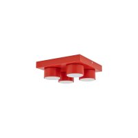 Deckenleuchte 4-flammig Metall Rot GX53 B:23,5 cm