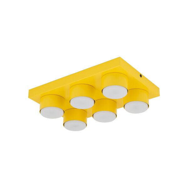 Deckenleuchte blendarm 6-flammig Gelb GX53 L:35 cm