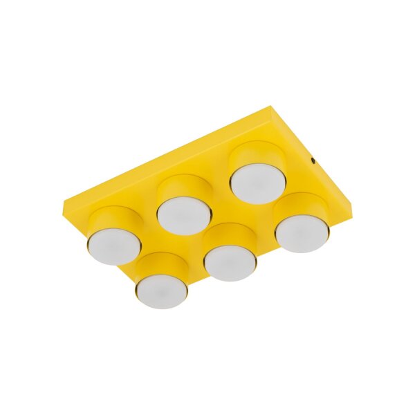 Deckenleuchte blendarm 6-flammig Gelb GX53 L:35 cm