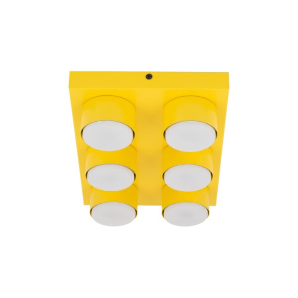 Deckenleuchte blendarm 6-flammig Gelb GX53 L:35 cm