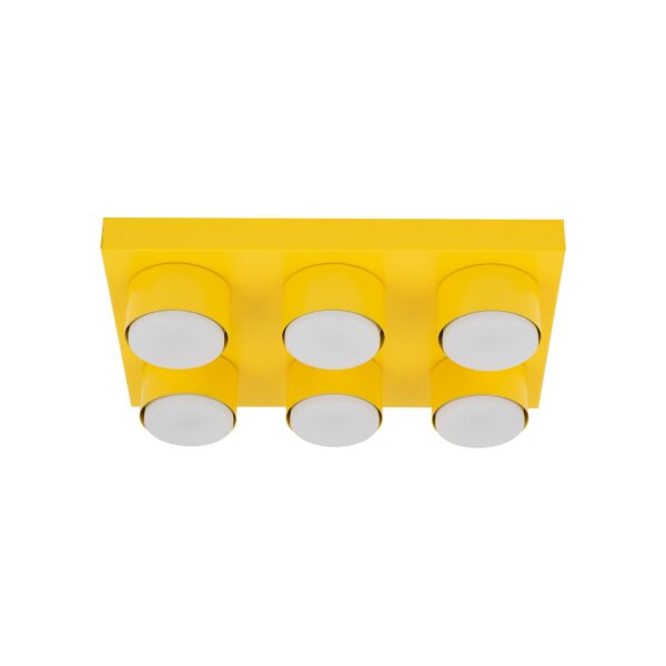 Deckenleuchte blendarm 6-flammig Gelb GX53 L:35 cm