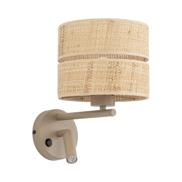 Wandleuchte flexibel Schalter Sandfarben E27 G9 H:31 cm