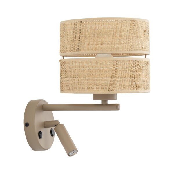 Wandleuchte flexibel Schalter Sandfarben E27 G9 H:31 cm