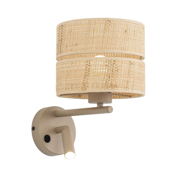 Wandleuchte flexibel Schalter Sandfarben E27 G9 H:31 cm