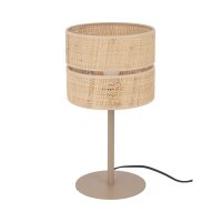 Tischlampe Bast Metall Sandfarben E27 H:38 cm blendarm