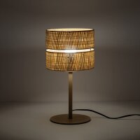 Tischlampe Bast Metall Sandfarben E27 H:38 cm blendarm