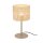 Tischlampe Bast Metall Sandfarben E27 H:38 cm blendarm