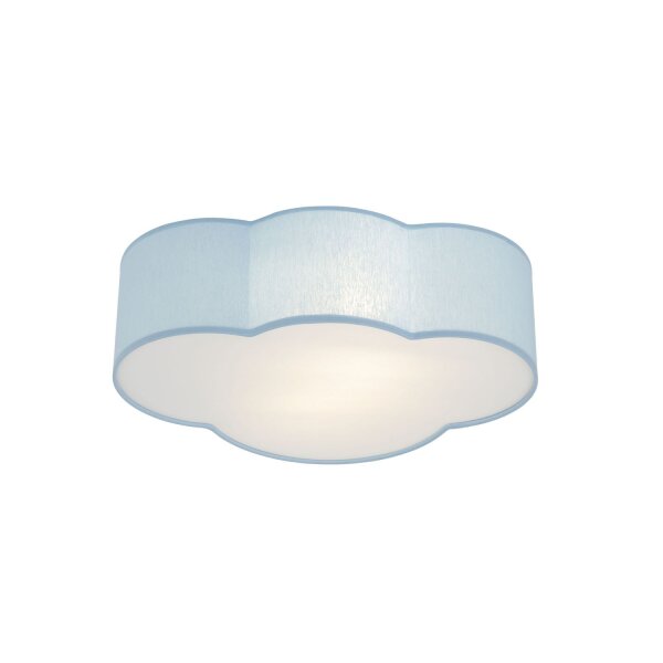 Deckenleuchte 2-flammig Stoff Blau E27 B:43 cm Wolke