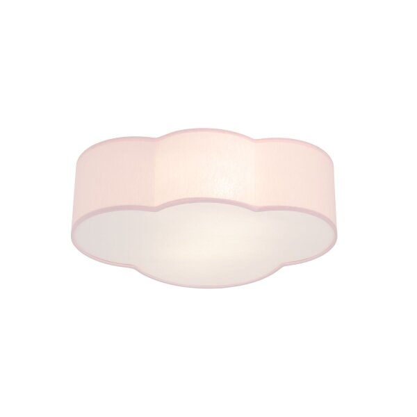 Deckenleuchte 2-flammig Stoff Rosa E27 B:43 cm blendarm
