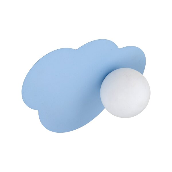 Wandleuchte Glas Metall Blau G9 B:38 cm Wolke blendarm