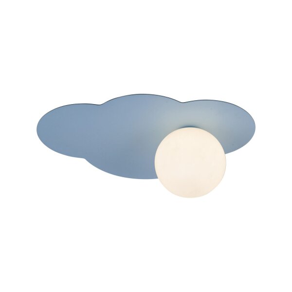Wandleuchte Glas Metall Blau G9 B:38 cm Wolke blendarm