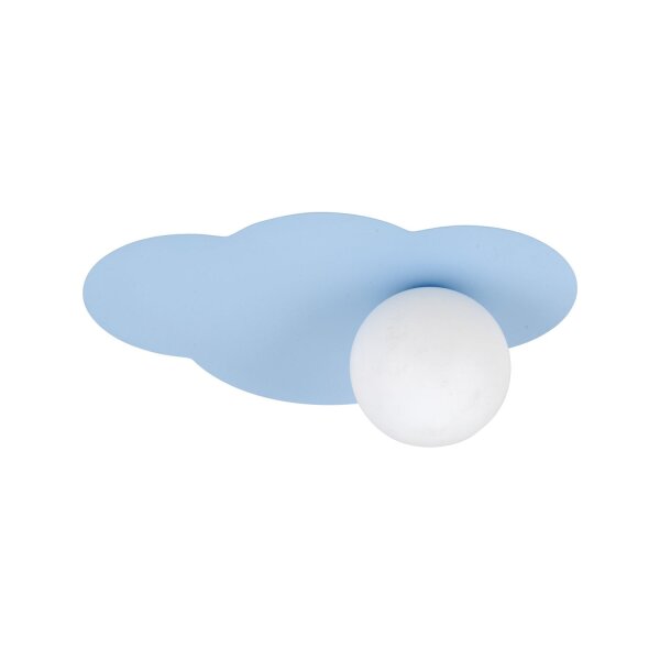 Wandleuchte Glas Metall Blau G9 B:38 cm Wolke blendarm