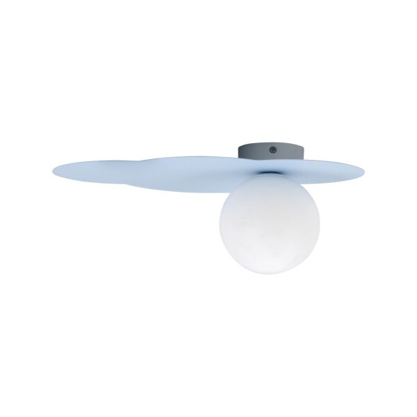 Wandleuchte Glas Metall Blau G9 B:38 cm Wolke blendarm