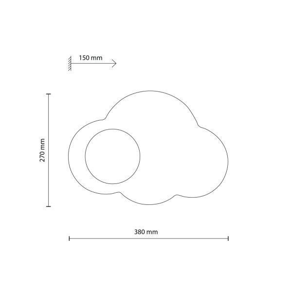 Wandleuchte Glas Metall Blau G9 B:38 cm Wolke blendarm