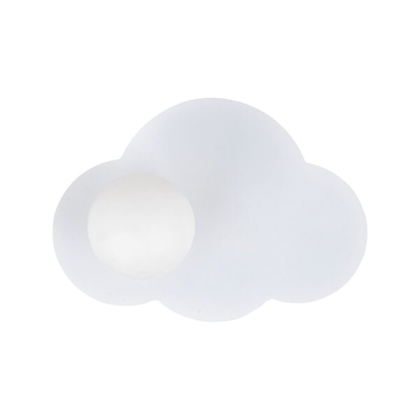 Wandleuchte Glas Metall Weiß G9 B:38 cm Wolke blendarm