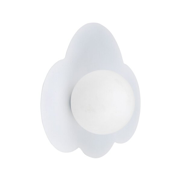Wandleuchte Glas Metall Weiß G9 B:38 cm Wolke blendarm