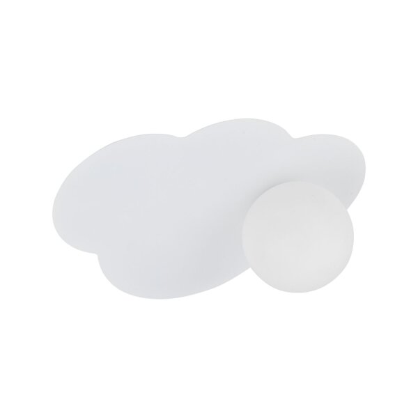 Wandleuchte Glas Metall Weiß G9 B:38 cm Wolke blendarm