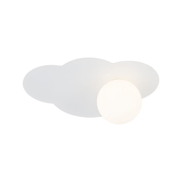 Wandleuchte Glas Metall Weiß G9 B:38 cm Wolke blendarm