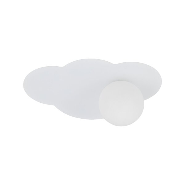 Wandleuchte Glas Metall Weiß G9 B:38 cm Wolke blendarm