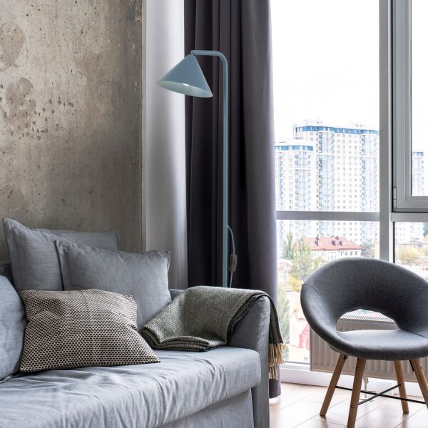 Stehleuchte flexibel Metall Blau E14 H:141 cm dekorativ