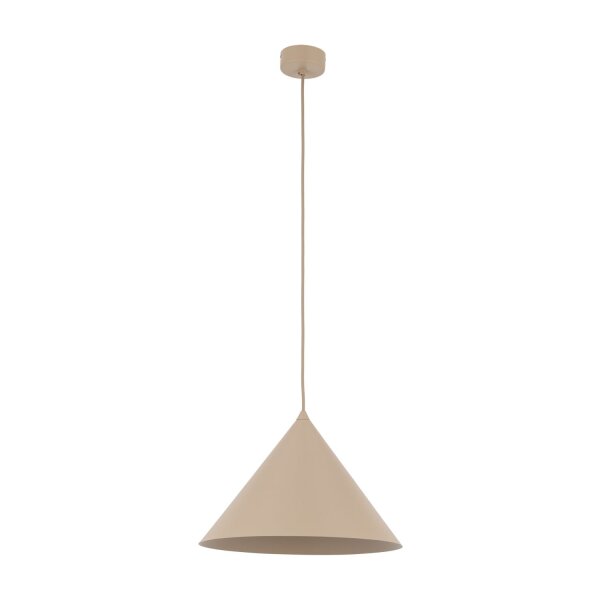 Pendelleuchte Metall Sandfarben Kegel E27 Ø33,5 cm rund