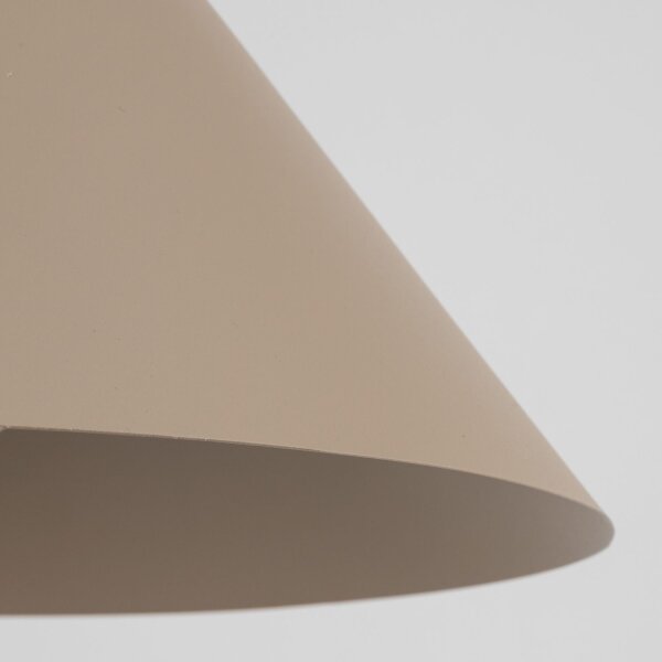 Pendelleuchte Metall Sandfarben Kegel E27 Ø33,5 cm rund