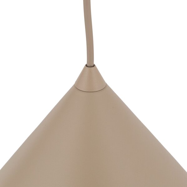 Pendelleuchte Metall Sandfarben Kegel E27 Ø33,5 cm rund
