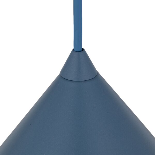 Pendelleuchte Metall Blau E27 rund Ø26 cm dekorativ