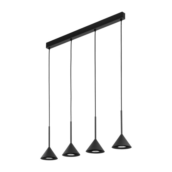 Pendelleuchte 4-flammig Metall Schwarz GU10 L:75 cm