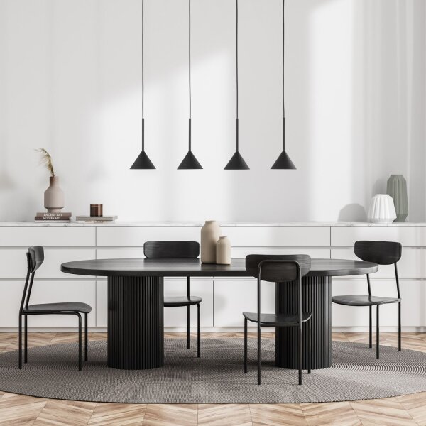 Pendelleuchte 4-flammig Metall Schwarz GU10 L:75 cm