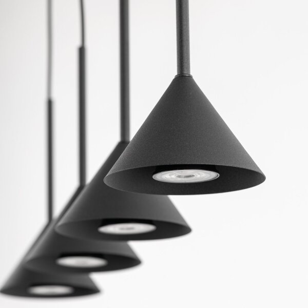 Pendelleuchte 4-flammig Metall Schwarz GU10 L:75 cm