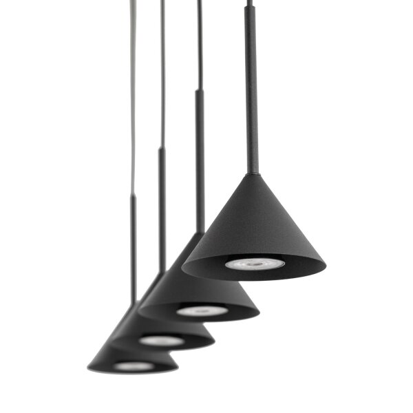 Pendelleuchte 4-flammig Metall Schwarz GU10 L:75 cm